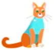 Ilustração gato com roupa pós-cirúrgica
